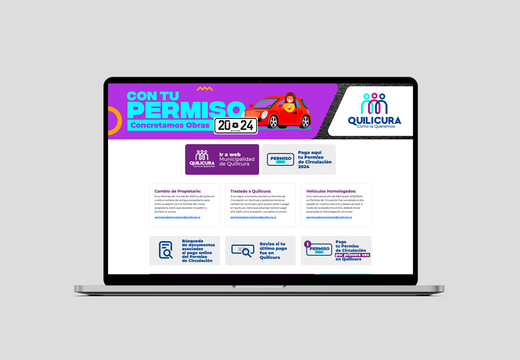 landing page Permiso de Circulación Quilicura 2024